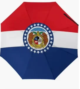 Missouri US State Flag Umbrella, Waterproof, Auto Open and Close, UV Coating
