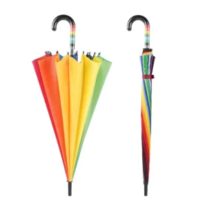 Mixed Large Wooden Handle Windproof UV Resistant Sun and Rain Stick Umbrella