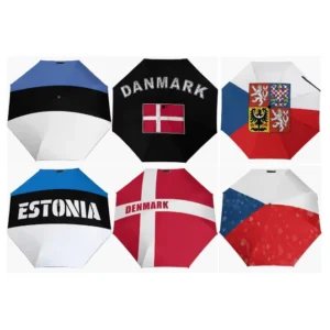 Mixed Material Multi-Country Themed Flag Series Fully Automatic Folding Umbrella
