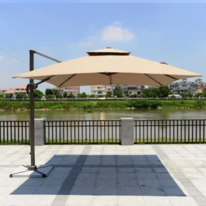 Modern 3m Large Outdoor Sunshade Umbrella Foldable Stall Courtyard Security Guard Banana & Roman Style for Courtyards & Guarding