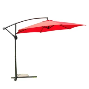 Modern 3×3 Steel Outdoor Banana Umbrella 1.5m Cafes Hotels Garden Decks Patio Restaurants Beach Courtyard Durable