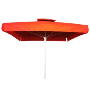 Modern 4x4M Square Shape Double Roof Aluminum Garden Umbrella Outdoor Furniture