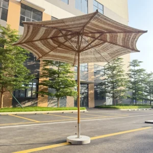 Modern Aluminum Frame Umbrella with Handmade Cotton for Courtyards and Hotels