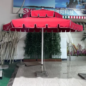 Modern Aluminum Outdoor Sun Umbrella 2.5m Round Waterproof Patio Beach Hotel Park Use