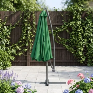Modern Courtyard Park Aluminium Steel Pole 3M Banana Umbrella Outdoor Parasol
