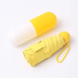 Modern Creative 3-Fold Mini Pocket Manual Umbrella Classic Capsule Design Custom UV Printed Polyester Plastic Business Gifts