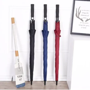Modern Custom Logo 27-Inch Large Double-Canopy Vented Windproof Straight Golf Umbrella
