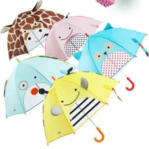 Modern Design Children’s Straight Umbrella Promotion Accessory for Travel Semi Automatic Cartoon Baby Umbrella