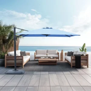 Modern Design Custom Foldable Waterproof Outdoor Aluminum Umbrella 3m Radius Sunshade for Garden Patio Pool Restaurant Park