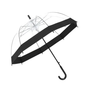 Modern Design Transparent POE Straight Clear Bubble Umbrella with Thick Binding