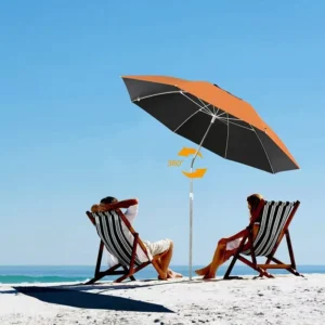 Modern Double-Layer Beach Umbrella Waterproof Patio Umbrella for Outdoor Fishing Sun Protection Multiple Sizes Available