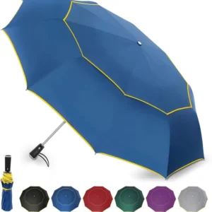 Modern Extra Large Golf Umbrella 46/54/62 Inch 10 Ribs Automatic Waterproof UV Protection Portable Compact Wood Handle