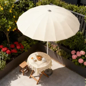Modern Foldable Stainless Steel Outdoor Patio Umbrella Sunshade Parasol Set for Garden Hotel and Park Use Eco-Friendly Waterproof