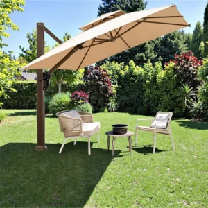 Modern Garden Sun Umbrella with Waterproof Soft Canopy Decorative Outdoor Furniture for Home and Backyard
