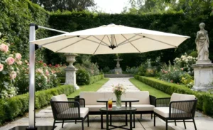 Modern Heavy Duty Adjustable Luxury Sun Cafe Garden Hydraulic Outdoor Patio Cantilever Umbrella Foldable Hotel Park