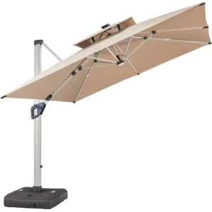 Modern Heavy Duty Aluminum Garden Cantilever Umbrella with Polyester Base for Beach Hotel Use
