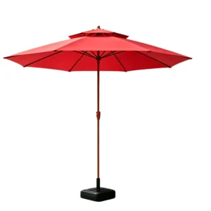 Modern Iron Double Top Center Column Patio Umbrella Outdoor Sunshade for Garden Villa Home Beach Balcony and Camping