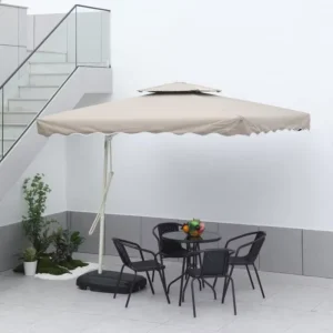 Modern Large 2.5M*2.5M Patio Umbrella Garden Parasol with Flap Beach Cantilever 4ribs Outdoor Furniture Gardens Exteriors