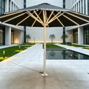 Modern Large Big Size Starry Sky LED Light Umbrella Patio Outdoor Restaurant Beach Garden Branded Umbrella Shade Courtyard Park