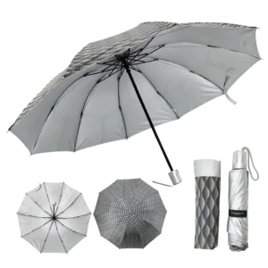 Modern Manual 3-Fold Reverse Umbrella Windproof Easy-Cleaning Animal Pattern Silver UV Protection Customized Logo Travel Use