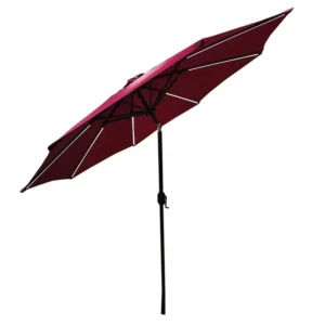 Modern Outdoor Garden Beach Courtyard Crank Stand Solar Panel LED Parasol 1.35M HPU003