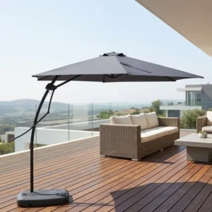 Modern Outdoor Garden Patio Polyester Waterproof Cantilever Parasol Manual Open Umbrellas for Sale