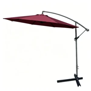 Modern Outdoor Iron Banana Parasol Sun Umbrella Waterproof Foldable Lightweight with Steel Base for Balcony Beach Garden Swimming