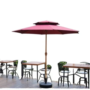 Modern Outdoor Iron Cantilever Patio Umbrella 3m Center Pole Offset for Yards Cafes Gardens Hotels with Base