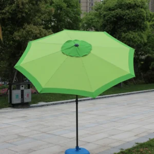 Modern Patio Umbrella 140g Polyester Aluminum Frame Waterproof Manual Opening Plastic Base for Garden Cafe Gym Park