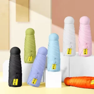 Modern Promotional Pocket Mini Five-Folding Travel Sun Rain Umbrella UV Protection Business Gift Manual Minimalist Women