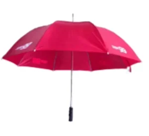 Modern Red Windproof Straight Umbrella with Custom Print