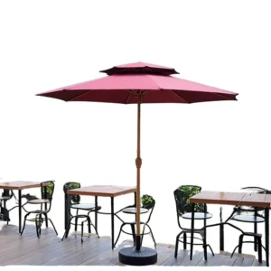 Modern Square Outdoor Iron Cantilever Patio Umbrella with Center Pole for Restaurants Parks & Gardens Custom Logo Option