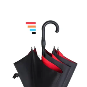 Semi-Automatic Multi-Color Double-Layer Fiberglass Straight-Handle Golf Umbrella