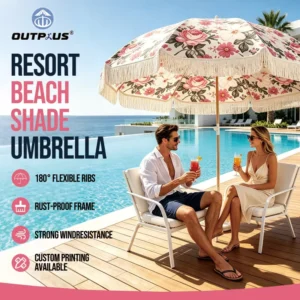 Modern Straight Patio Umbrella for Garden, Restaurant, or Cafe