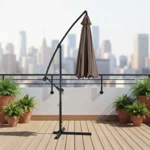 Modern Style Aluminum Waterproof Banana Umbrella 100cm Radii Outdoor Furniture Leisure Sun Protection Anti-UV Courtyard Balcony