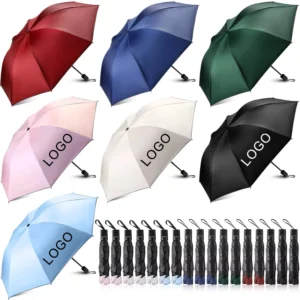 Modern Travel Manual Folding Umbrellas Bulk Collapsible Windproof 8 Ribs Three-Folding Water Resistant Sun Protection Customized