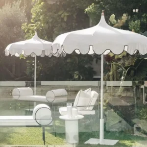 Modern Vintage Large Outdoor Foldable UV50+ Pagoda Garden Beach Parasol for Restaurants and Events
