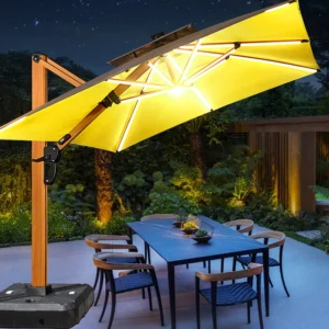 Modern Waterproof Anti UV Lightweight Macrame Parasol Umbrella Set 4×4 Outdoor Furniture Foldable Aluminum Pole Hotel Garden