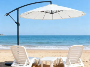 Modern Waterproof Cantilever Umbrella with Aluminum Pole 48mm 18 Fiberglass Ribs 7mm 3m for Outdoor and Hotel Use