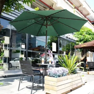 Modern Waterproof Outdoor Aluminum Patio Umbrella with Dining Table and Chairs for Courtyard & Hotel Use