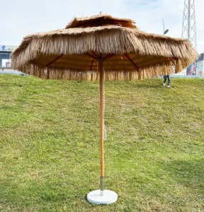Modern Waterproof Synthetic Tiki Thatch Roof Outdoor Patio Bar Umbrella With Straw Grass
