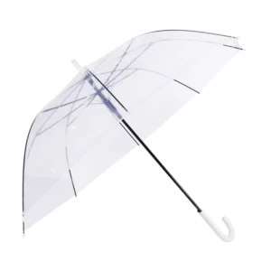 Modern Waterproof Transparent Umbrella with Auto-Open Button and Stretch Function for Business Gifts, Promotions, and Weddings