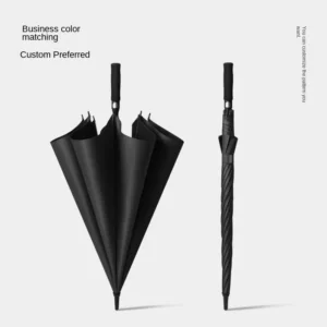 Modern Windproof Logo Advertising Umbrella Large Semi-Automatic Golf Umbrella Straight Long Handle Polyester
