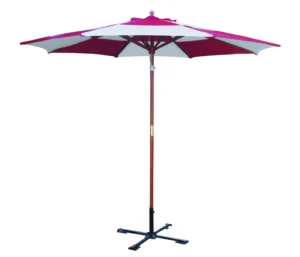 Modern Wooden Frame Outdoor Patio Parasol for Hotel Courtyard Use