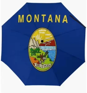 Montana US State Flag Waterproof Outdoor Umbrella with Auto Open Close and UV Coating
