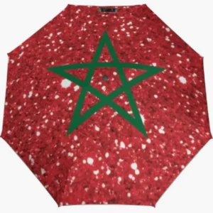 Morocco Compact Foldable Portable Cultural Flag Pattern Fully Automatic Folding Umbrella
