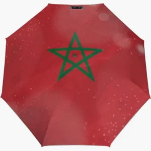 Morocco Flag Pattern Fully Automatic Folding Umbrella