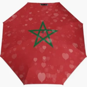 Morocco Smooth Auto Open Close Cultural Flag Pattern Fully Automatic Folding Umbrella