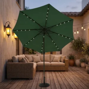 Most Popular Outdoor LED Light Umbrella with Polyester Material Park Use & Outdoor Furniture Design