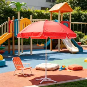 Multi-Color Adjustable Beach Parasol Umbrella Clamp Design Folding Outdoor Lawn Sun Shade Canopy